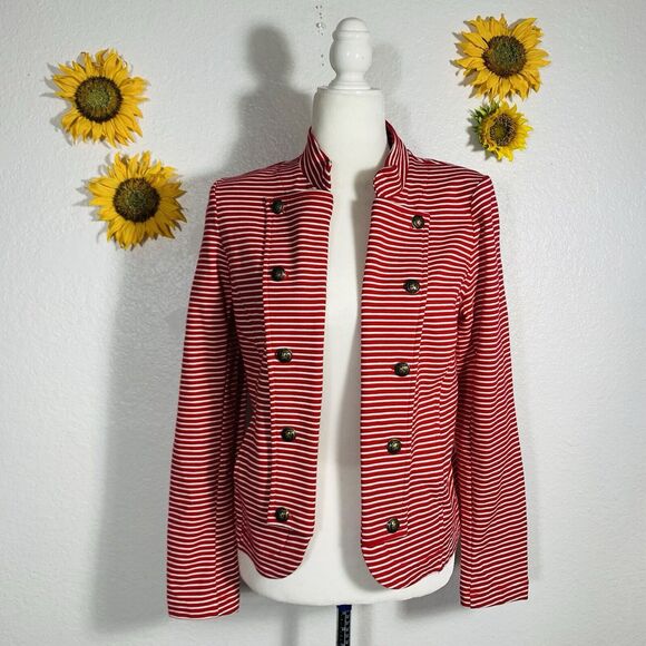 Tommy Hilfiger Red And White Seafaring Open Jacket Size Small Women’s - Picture 2 of 11